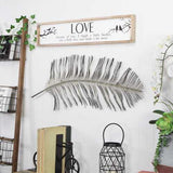 Black and Silver Metal Peacock Feather Wall Decor