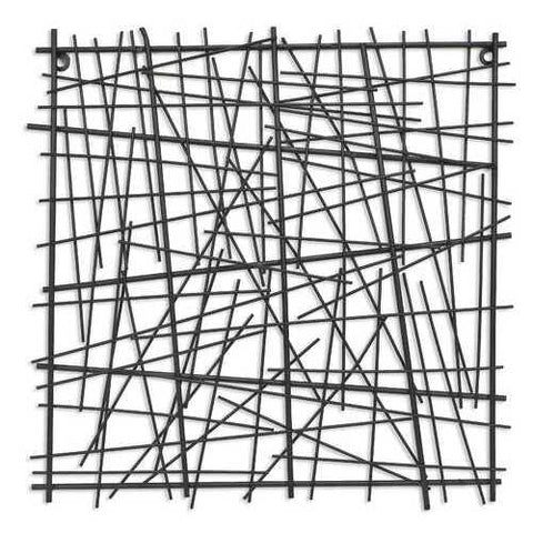 Black Metal Abstract Linear Array hanging Wall Art Decor