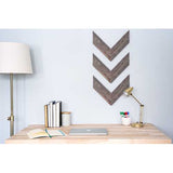Set of 3 Rustic Weathered Grey Wood Chevron Arrow