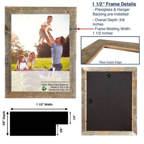 14"x21" Rustic Blue Picture Frame