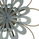 Stratton Home Decor Delicate Light Blue Metal and Wood Flower Wall Decor