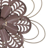 Stratton Home Decor Delicate Pink Metal and Wood Flower Wall Decor