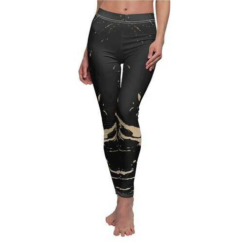 Golden Baby Abstract Black and Gold Style Womens Leggings