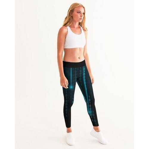 Blue Matrix Style Womens Leggings