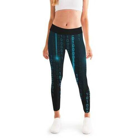Blue Matrix Style Womens Leggings