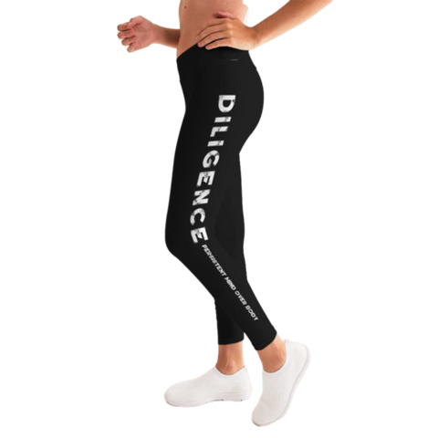 Diligence, Persistent Mind Over Body Graphic Style Womens Leggings