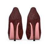 Brown Leather Style Canvas Platform Shoes