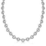 Sterling Silver Round Cable Inspired Chain Link Necklace, size 24''