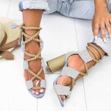 Wedge Espadrilles Lace Front Sandals