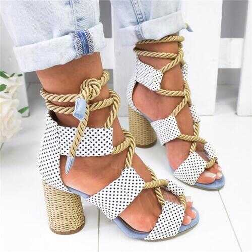 Wedge Espadrilles Lace Front Sandals