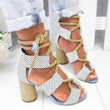 Wedge Espadrilles Lace Front Sandals