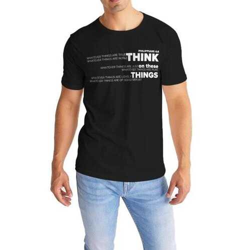Philippians 4:8, Think on these Things Mens Black T-Shirt