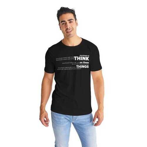 Philippians 4:8, Think on these Things Mens Black T-Shirt