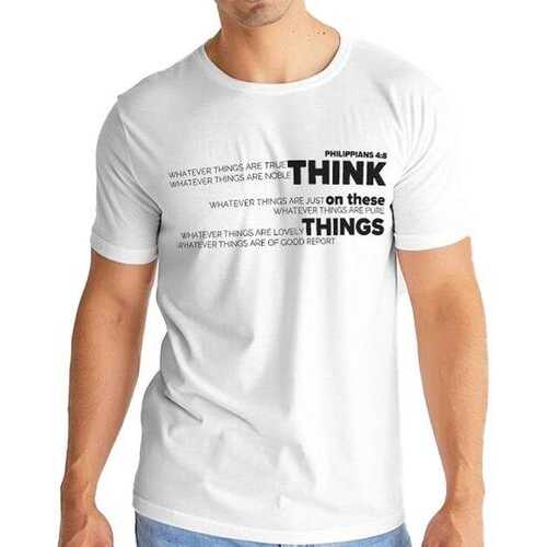 Philippians 4:8, Think on These Things Mens White T-Shirt