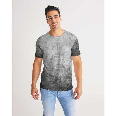 Mens Shirts, Black and Gray Grunge Style Short Sleeve Shirt