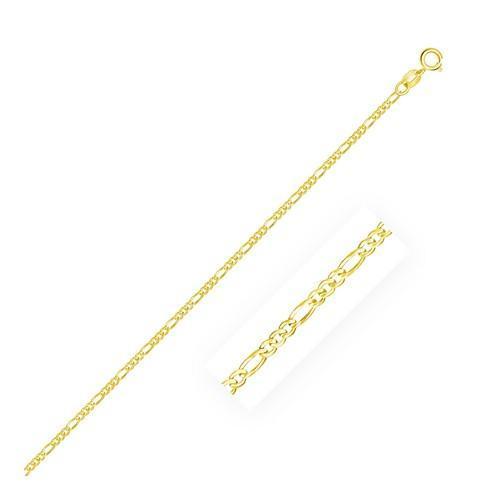 14k Yellow Gold Figaro Anklet 1.5mm, size 10''