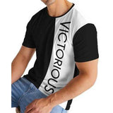Mens Shirt, Victorious Black and White Graphic Text Style Top
