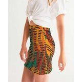 Womens Skirts, Orange and Brown Geometric Style Mini Skirt