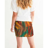 Womens Skirts, Orange and Brown Geometric Style Mini Skirt