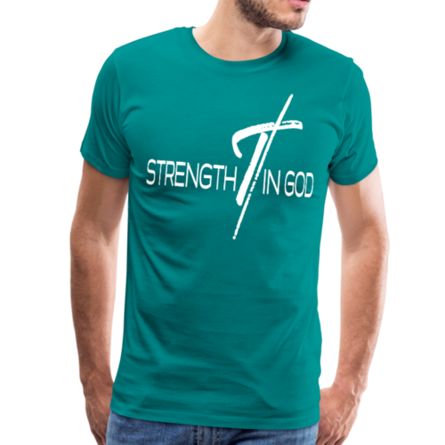 Mens T-Shirts, Strength in God Graphic Text Shirt