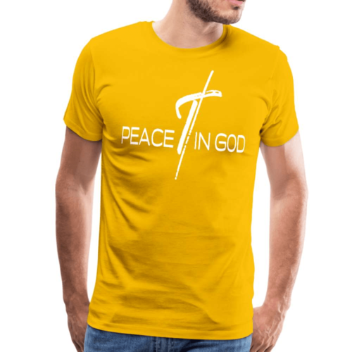 Mens T-Shirts, Peace in God Graphic Text Shirt