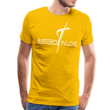 Mens T-Shirts, Blessed In Love Graphic Text Shirt