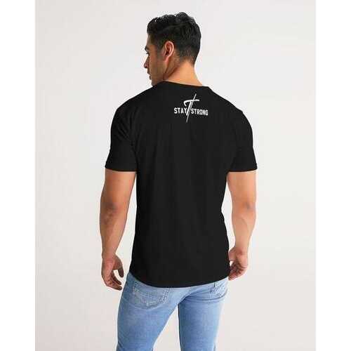Stay Strong Premium Mens T-Shirt - Graphic Text on Back