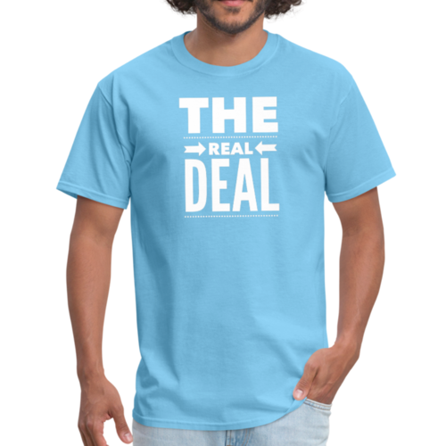 Mens T-Shirts, The Real Deal Graphic Text Style Shirt