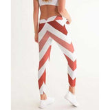 Red and White Herringbone Style Womens Leggings