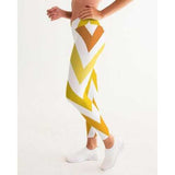Yellow and White Herringbone Womens Leggings