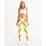 Yellow and White Herringbone Womens Leggings