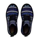 Womens Canvas Boots, Blue Aztec Style