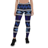 Dark Blue Boho Style Womens Leggings