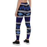 Dark Blue Boho Style Womens Leggings
