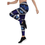 Dark Blue Boho Style Womens Leggings