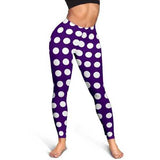 Purple Dotted Style Womens Fitness Leggings