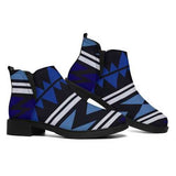 Womens Boots, Blue Stripe Aztec Style Ankle Boots