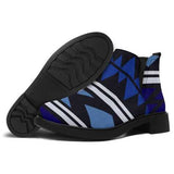 Womens Boots, Blue Stripe Aztec Style Ankle Boots