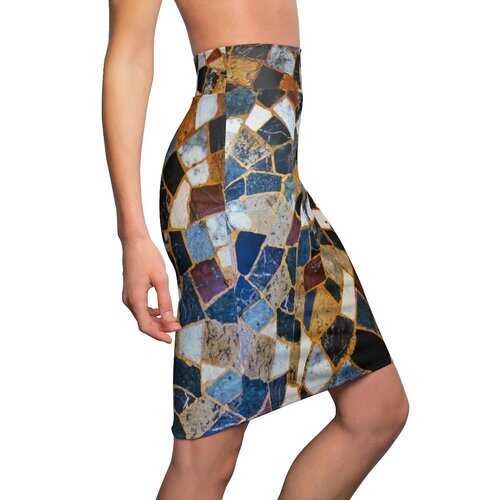 Women's Pencil Skirt, Mosaic Style
