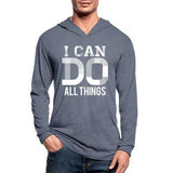 I Can Do All Things White Graphic Text Unisex Tri-Blend Hoodie Shirt