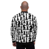 Mens Jackets, Black and White Chess Style Bomber Jacket