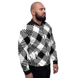 Mens Jackets, Black and White Cross-Hatch Style Bomber Jacket
