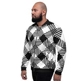 Mens Jackets, Black and White Cross-Hatch Style Bomber Jacket