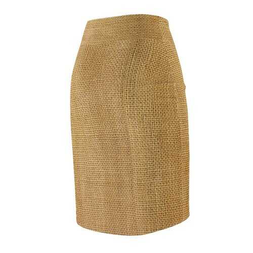 Womens Skirts, Sandy Brown Sackcloth Style Pencil Skirt