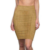 Womens Skirts, Sandy Brown Sackcloth Style Pencil Skirt