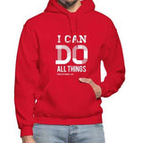 Mens Hoodies, I Can Do All Things Philippians 4:13 Graphic Text Style Heavy Blend Hooded Shirt