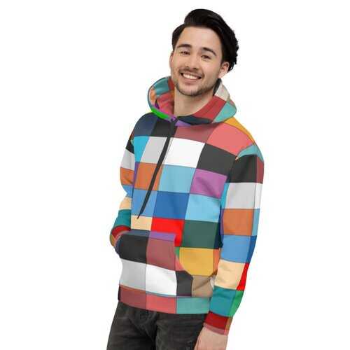 Mens Hoodies, Multicolor Block Style Hooded Shirt