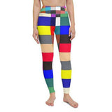 Womens Athletic Pants, Multicolor Block High Waist Yoga Leggings