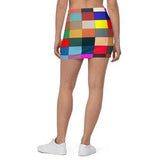 Womens Skirts, Multicolor Block Style Mini Skirt