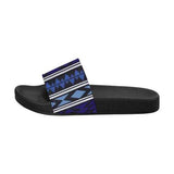 Flip-Flop Sandals, Dark Blue Aztec Style Women's Slides